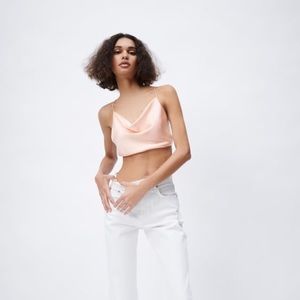 Zara satin tie top